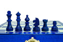 Mini Magnetic Folding Travel Chess set - Blue