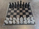 Black & Clear Glass Chess Set