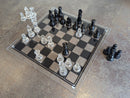 Black & Clear Glass Chess Set