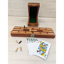 Folding Wooden Cribbage Set with Cards