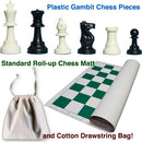 Plastic Gambit Chess Set, Roll-up Mat and Drawstring Bag
