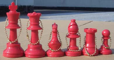 Chess Key Chain / Bag Charm - Red