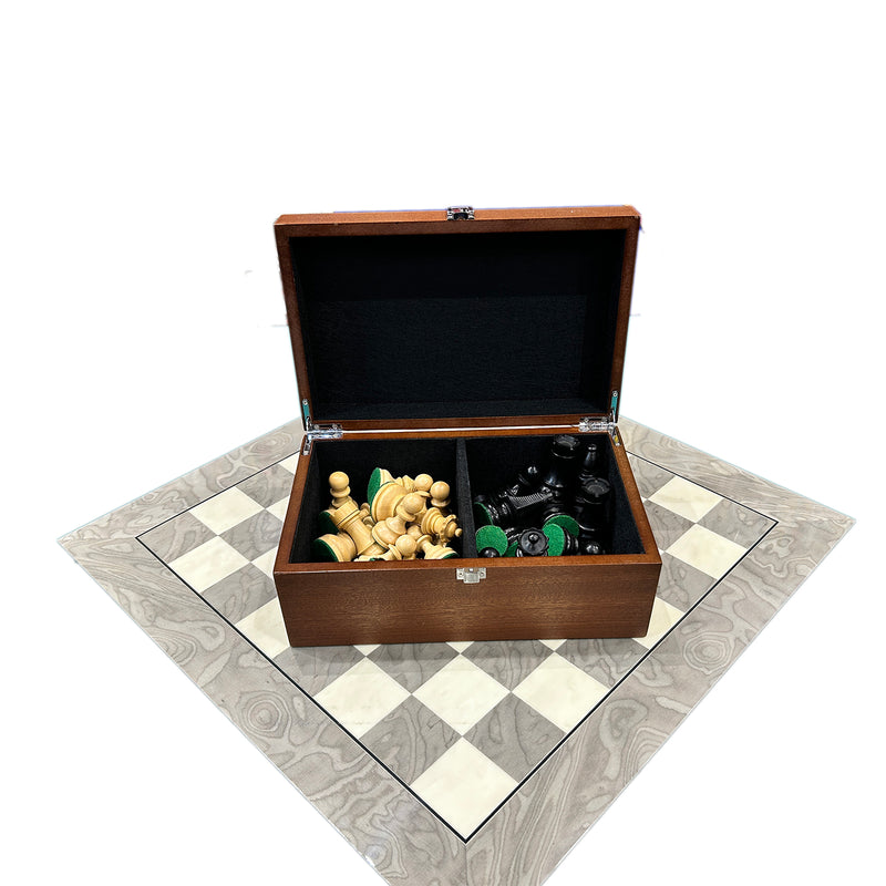 Modern Classic Staunton 3.75" King Ebonised Chess set (Board & Pieces)