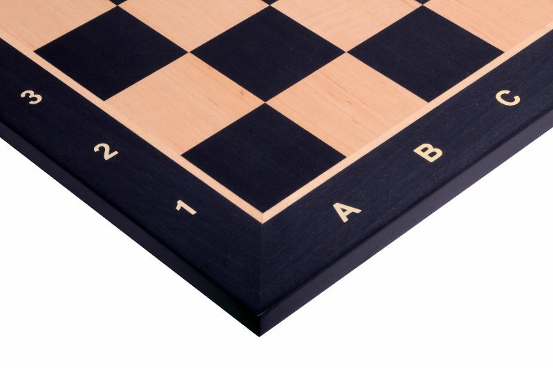 Regular Black Mahogany and Maple Chess Board with Algebraic Notation (REG 4)