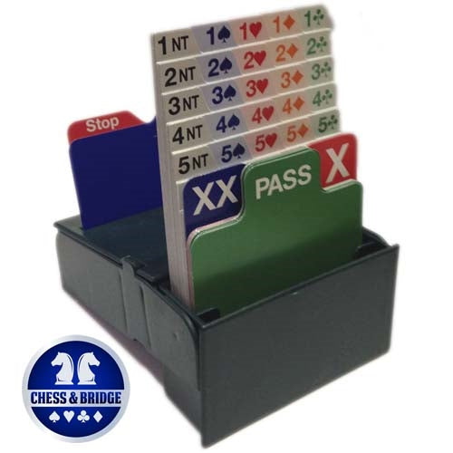 Bid Buddy - Set of 4 Bridge Bidding Boxes with Bidding Cards - Green