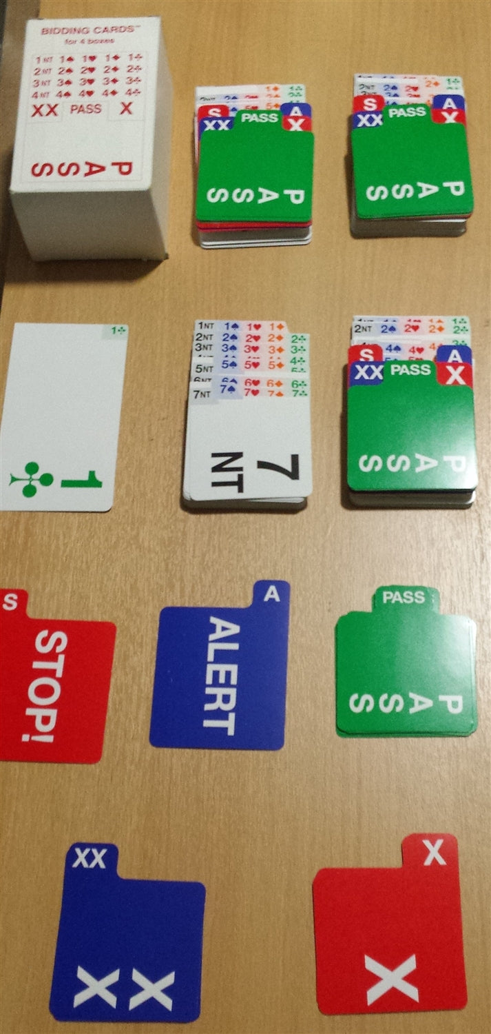 Bridge Bidding Cards: Set of 4 (Right or Left Handed)