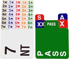 Bridge Bidding Cards: Set of 4 (Right or Left Handed)
