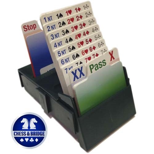 Bridge Partner - Bridge Boxes for Bidding - Green - Set of 4 with Bidding Cards