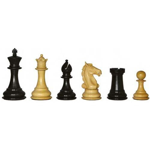 London Chess Centre Aviator Ebony Chess Pieces 4" King