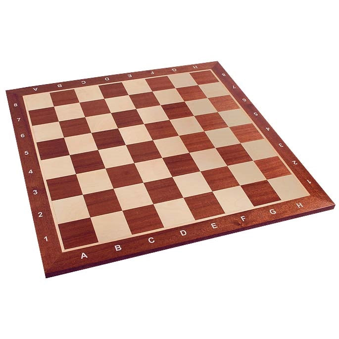 Regular Sapele and Sycamore Chess Board with Algebraic Notation (REG 2)