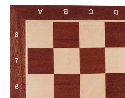 Regular Sapele and Sycamore Chess Board with Algebraic Notation (REG 2)