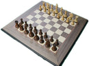 Alban 3.75" Acacia Chess Set Combination (3.75" Alban Pieces, LCC 50mm Board, Large Box)