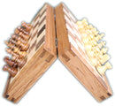 Smyslov Wooden Folding Magnetic Travel Chess Set (7''x 3.5")
