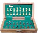 Smyslov Wooden Folding Magnetic Travel Chess Set (7''x 3.5")