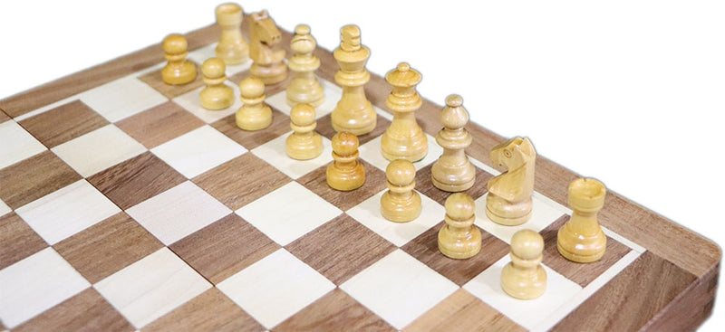 Alekhine Wooden Folding Magnetic Travel Chess Set (10'' x 5")