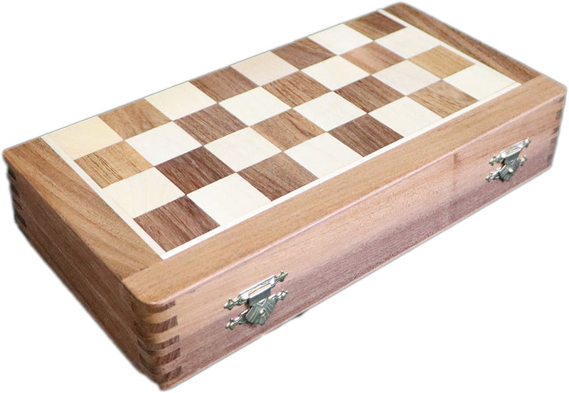 Alekhine Wooden Folding Magnetic Travel Chess Set (10'' x 5")
