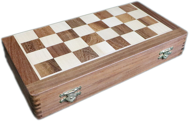 Fischer Wooden Folding Magnetic Travel Chess Set (14'' x 7")