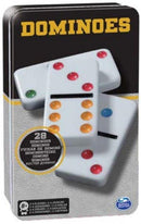 Double Six Color Dot Dominoes Game in a Tin