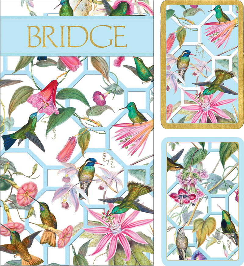 Caspari Bridge Gift Set - Hummingbird Trellis