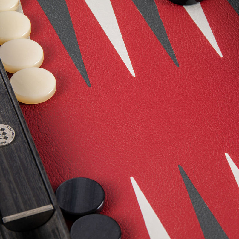 Manopoulos Burgundy Red Backgammon Set