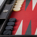 Manopoulos Burgundy Red Backgammon Set