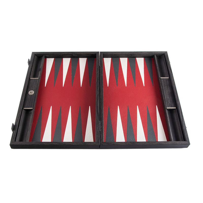 Manopoulos Burgundy Red Backgammon Set