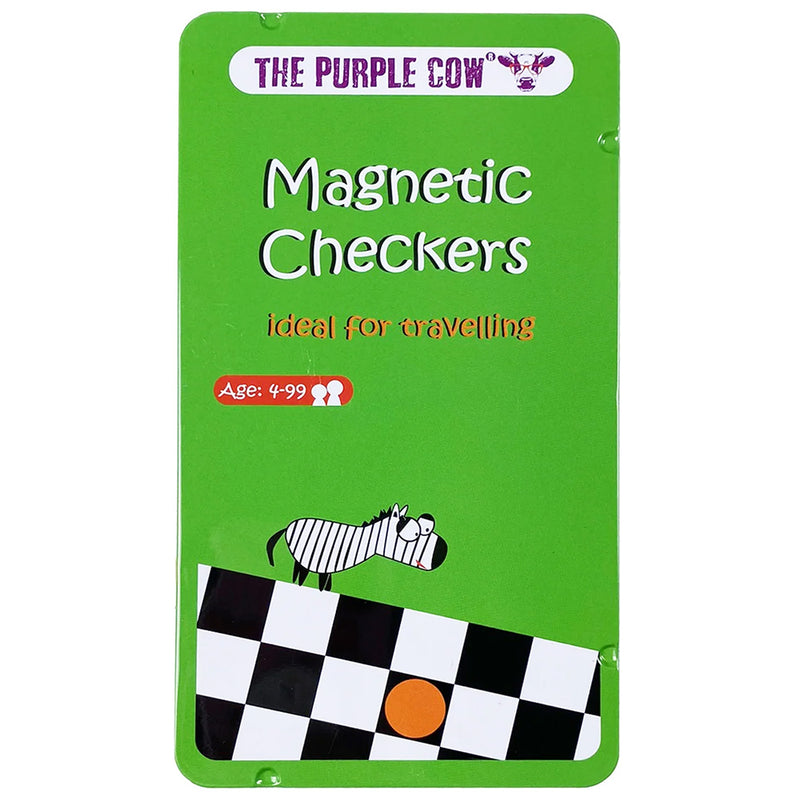 The Purple Cow Checkers Magnetic Travel Game