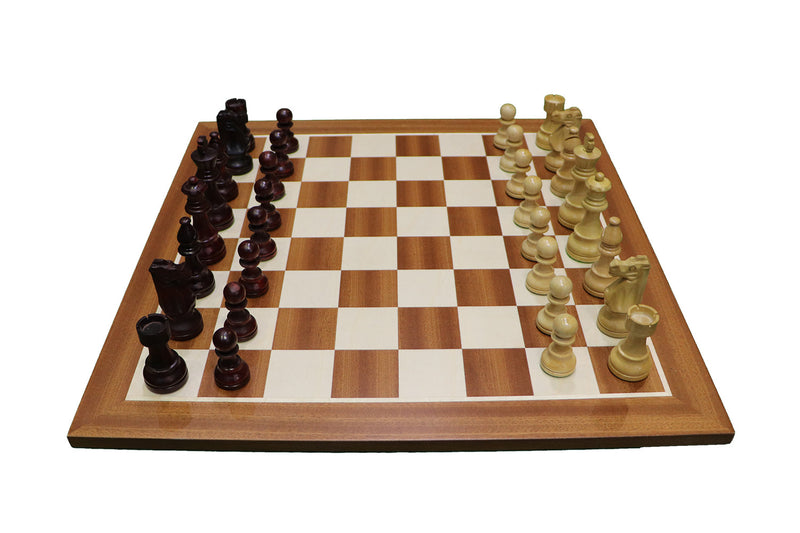 Classic Staunton 3.75" King Antiqued Chess Set (Board & Pieces)