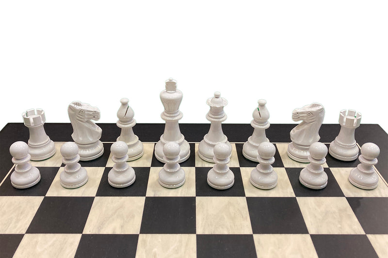 Lacquered Staunton Black & White Chess Pieces 3.75" King