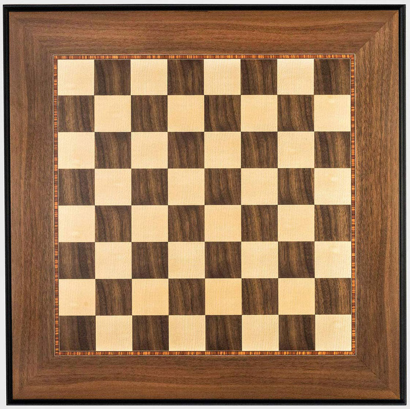 Luxury Walnut and Sycamore Moulded Chess Board (LUX)