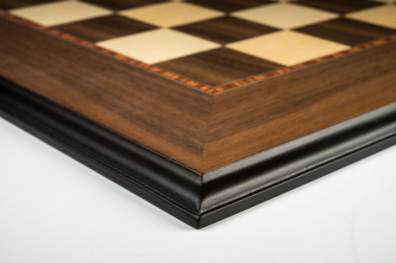 Luxury Walnut and Sycamore Moulded Chess Board (LUX)