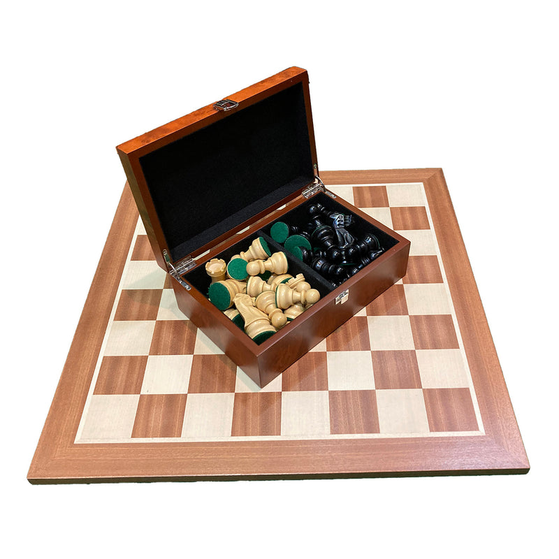 Classic Staunton 3.75" King Ebonised Chess Set (Board & Pieces)