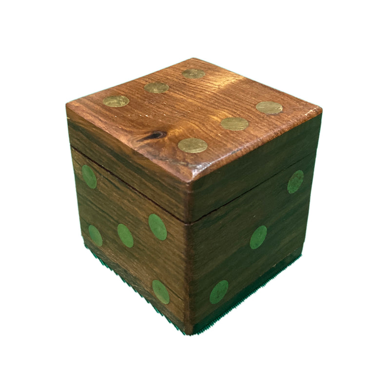 Wooden Dice Box with Dice