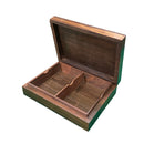 Wooden Double Card Box with Brass Playing Card Design