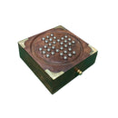 Wooden Solitaire Set with Steel Balls and Brass Corners